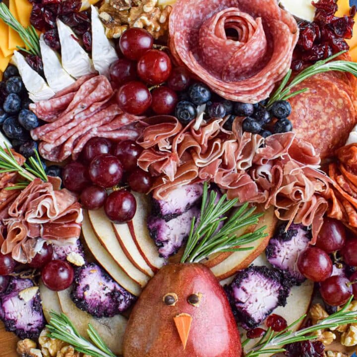 Image for Thanksgiving Charcuterie Board With Pear Turkey Centerpiece